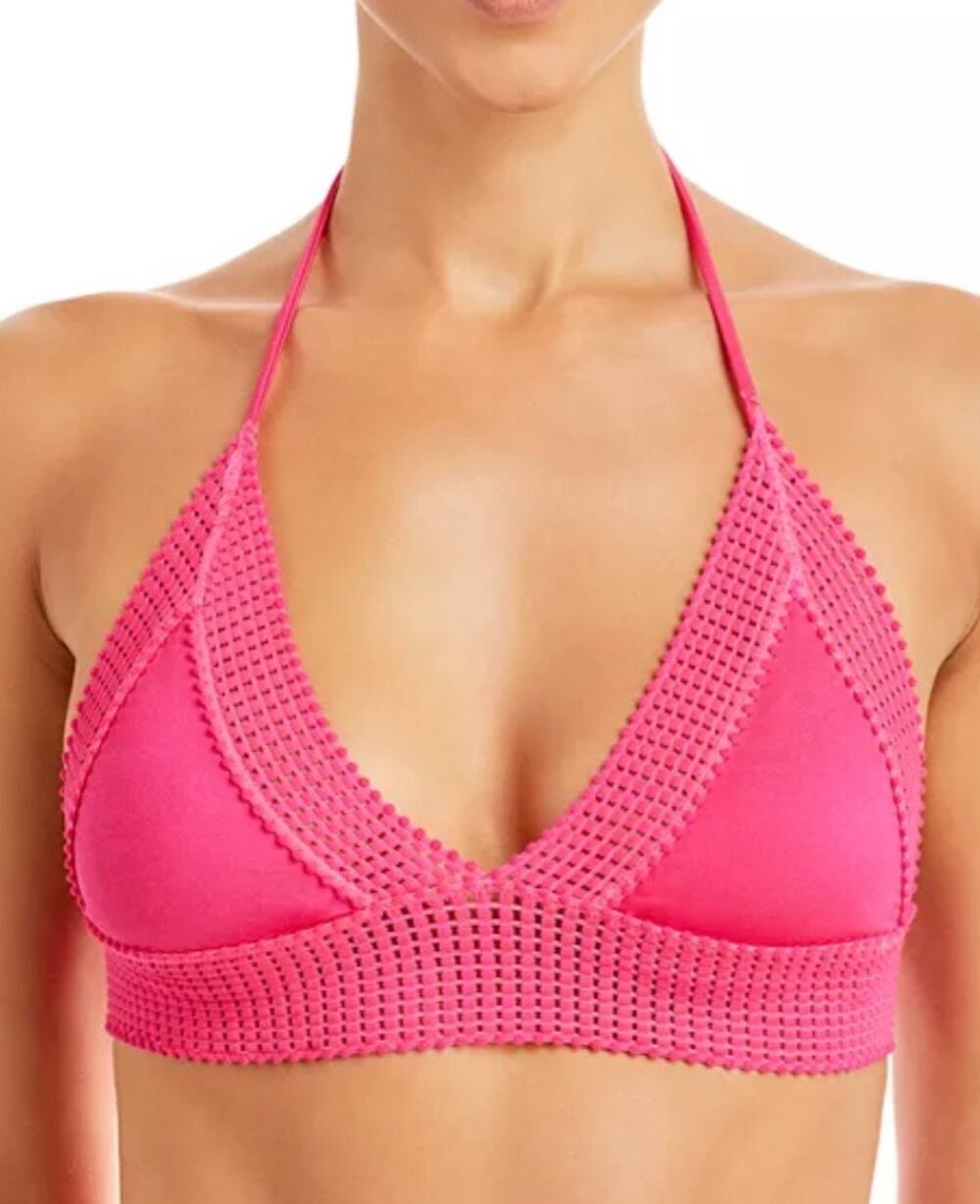 Peixoto Naomi Lace Detail Triangle Bikini Top L NWT